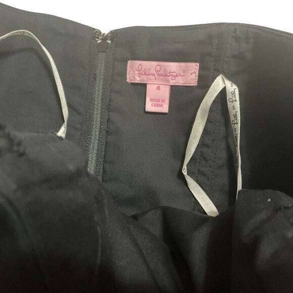 Lilly Pulitzer Crystal Black Strapless Mini Dress Size 4 Late Night Toile Print - Picture 4 of 7